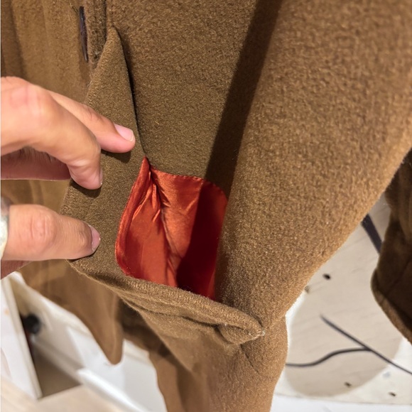 Vintage 80s LL Bean Wool Blend Double Breasted Overcoat Made In USA - Picture 10 of 13